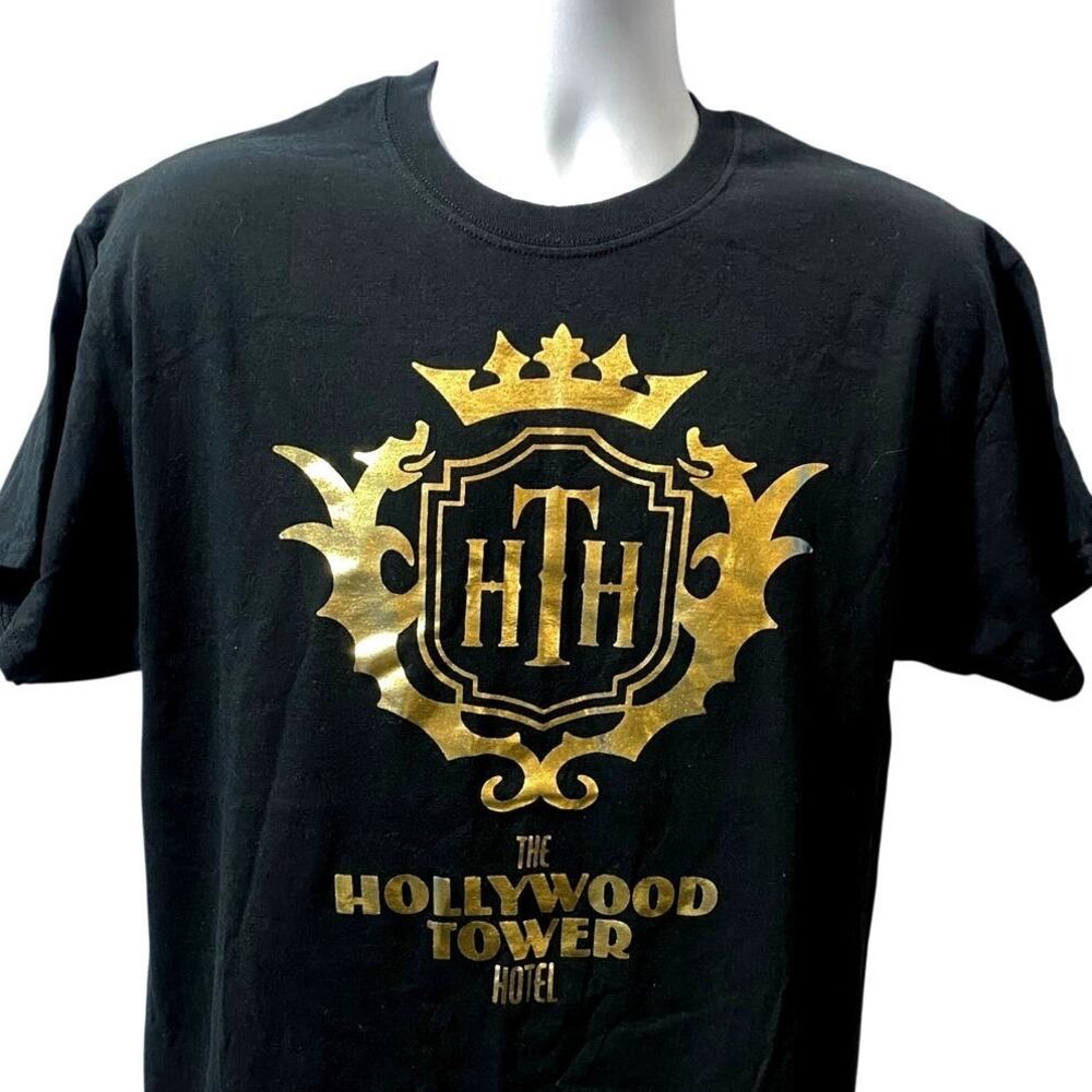 DISNEY PARKS TOWER OF TERROR SHIRT — Hollywood Hotel Graphic Tee Men's L